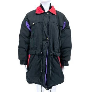 Vintage 80's Men's Down Parka Coat Black XL